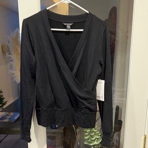 Athleta Black Wrap Top